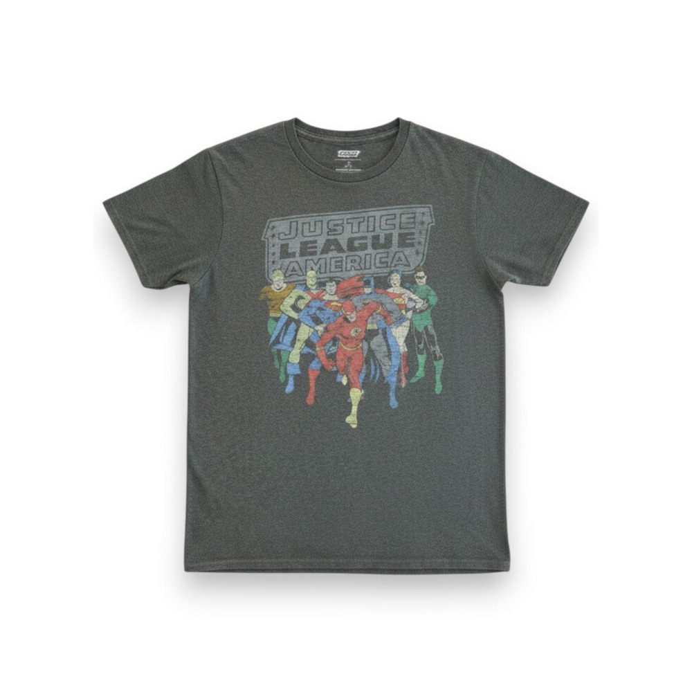 Justice League Graphic Tee Men's Size S Retro Superhero Casual